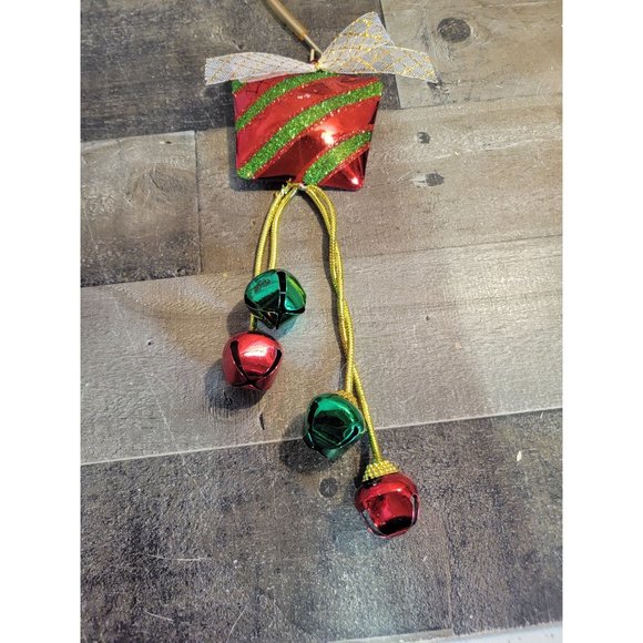 Metal Glitter present bell gift hanging xmas decor - Picture 2 of 4